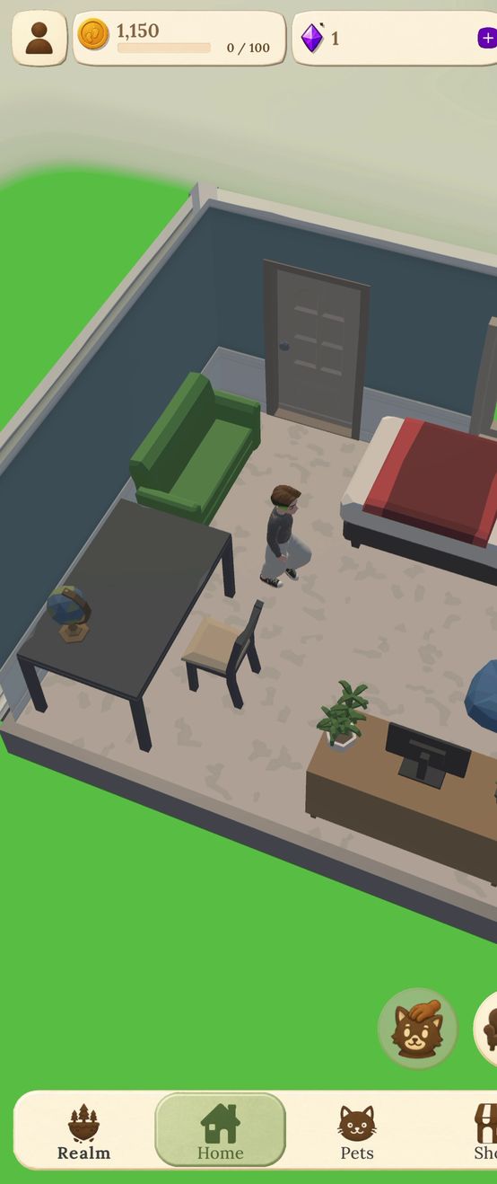 The real RyftRealm prototype showing a furnished Small Cottage.